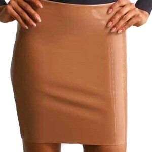 Commando Faux Patent Leather Mini Skirt - SK09 (Cocoa)